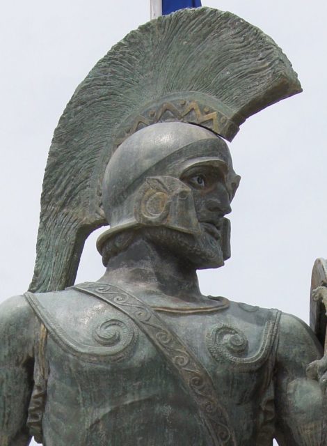 Spartan warrior in armor. Praxinoa/Wikipedia/CC BY-SA 3.0