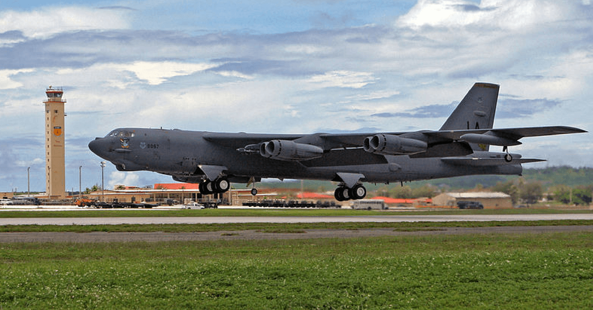 A modern B-52 Stratobomber taking off from Andersen Airforce Base, Guam. Wikipedia / Public Domain