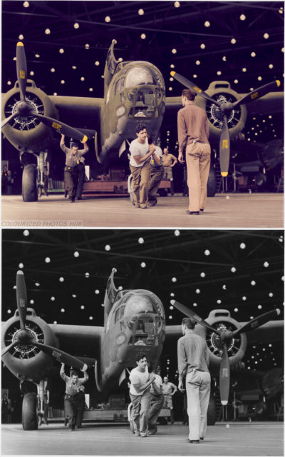 A Douglas A-20 attack bomber leaves the assembly line at the Long Beach, Calif., plant for transfer to the flight ( Alfred T. Palmer - U.S. National Archives and Records Administration / Public Domain / Wikipedia)