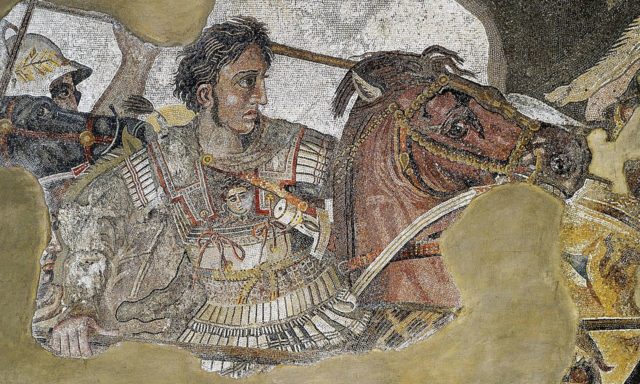 Even our most recognized and reliable mosaic of Alexander portrays him leading the charge at Darius.