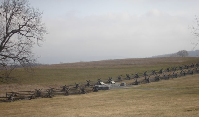 Image of the Sunken Road – "Bloody Lane". At the memorial Antietam National Battlefield, in northwestern Maryland. Public Domain