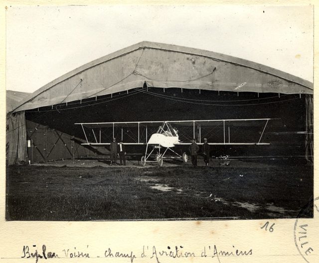 A Voisin Biplane in France. Image Source: Wikimedia Commons/ public domain