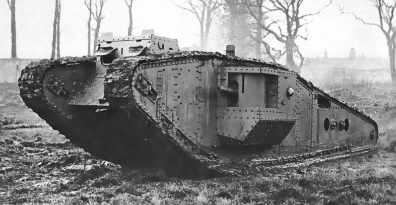 A British Mark IV tank.
