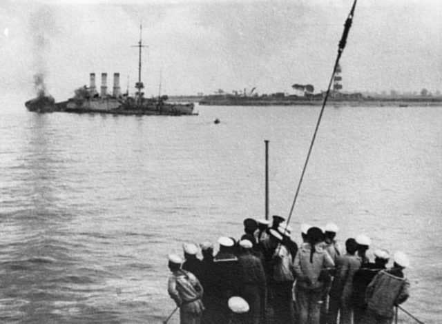 The German ship Magdeburg, which was captured with the help of the room 40 codebreakers. Bundesarchiv, Bild 134-B2501 / CC-BY-SA 3.0 