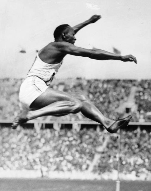 Owens at the long jump in Berlin Image Source: Bundesarchiv, Bild 183-R96374 / CC-BY-SA 3.0