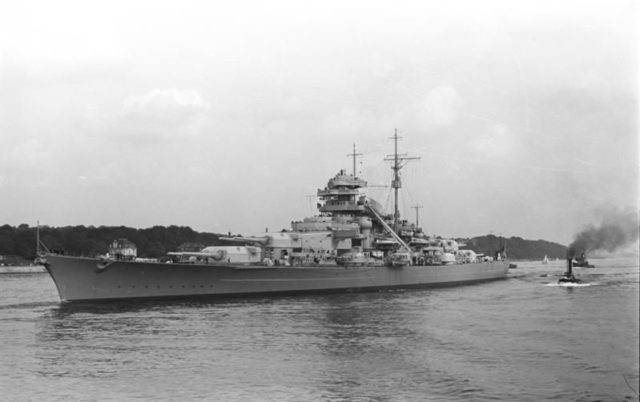 The feared battleship Bismarck Photo Credit