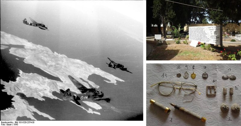 Three Junkers Ju 88 aircraft over Crete, Photto left: Bundesarchiv - CC BY-SA 3.0 de