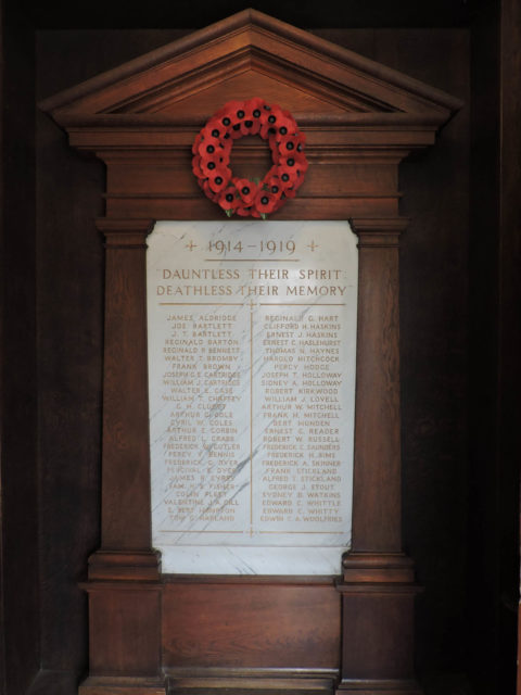 Cyril Coles named in the church where his death was spotted and prompted the Tank Muesum to investigate.