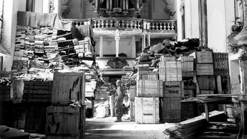 The Nazis used everything from mines to palaces to churches -- like this one in the city of Ellingen -- to stash everything from stolen art to the regime's record. National Archives and Records Administration photo