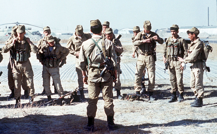 A Soviet Spetsnaz (special operations) group prepares for a mission in Afgh...