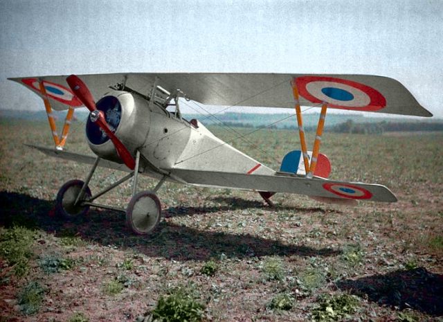 Nieuport fighter - colour autochrom (Wikipedia)