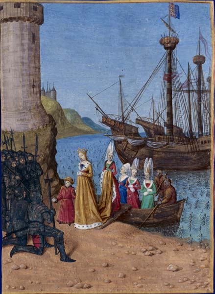 Isabella landing in England with her son, the future Edward III in 1326. 