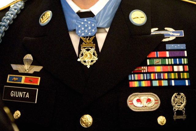 https://commons.wikimedia.org/wiki/File:Salvatore_Giunta_with_Medal_of_Honor_2010-11-16.jpg Image by: D. Myles Cullen / Wikimedia Commons / Public Domain