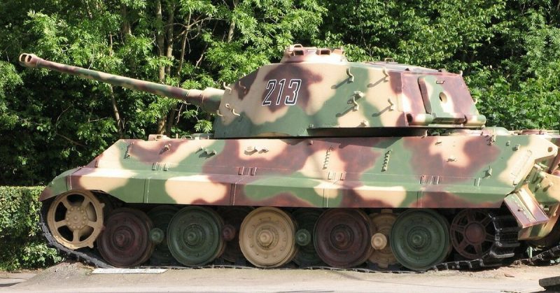 King Tiger at La Gleize, Belgium. <a href=https://commons.wikimedia.org/wiki/File:Tiger_II_La_Gleize2008.jpg>Photo Credit</a> 