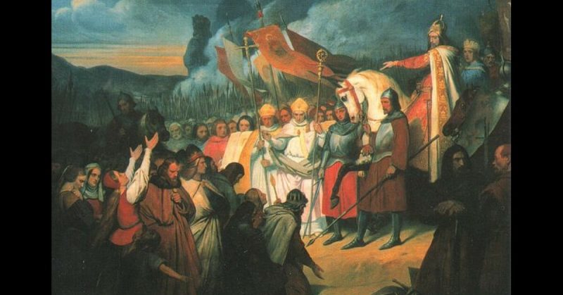 Charlemagne (742–814) receiving the submission of Widukind at Paderborn in 785, by Ary Scheffer (1795–1858), Palace of Versailles.