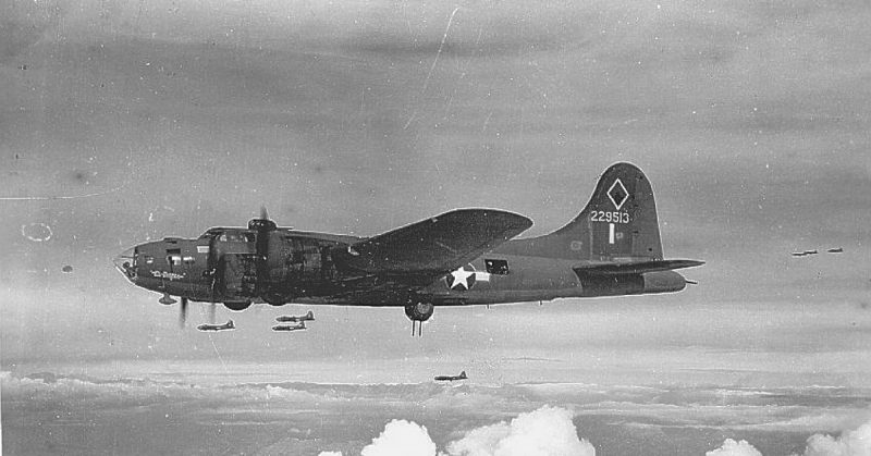 A B-17 Flying Fortress, with the Ball Turret Clearly visible. 