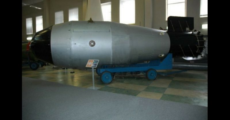 Tsar Bomba casing seen on display. Croquant/Hex - CC BY-SA 3.0
