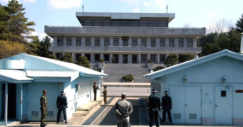 The Korean DMZ, viewed from the south. Driedprawns - CC BY 2.5