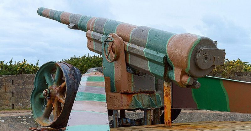 WW2-Era Gun Battery on the Island of Jersey, where the Movie is set. <a href=https://commons.wikimedia.org/wiki/File:Gun_at_Battery_Moltke,_Les_Landes,_Jersey_02.JPG>Photo Credit</a> 