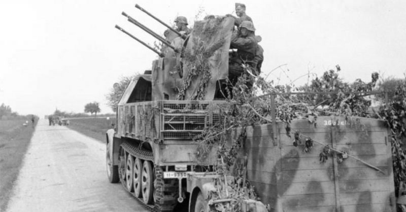 Quad Flak Gun in Normandy -  June 1944 <a href=https://commons.wikimedia.org/wiki/Category:Images_from_the_German_Federal_Archive
>Photo Credit</a>