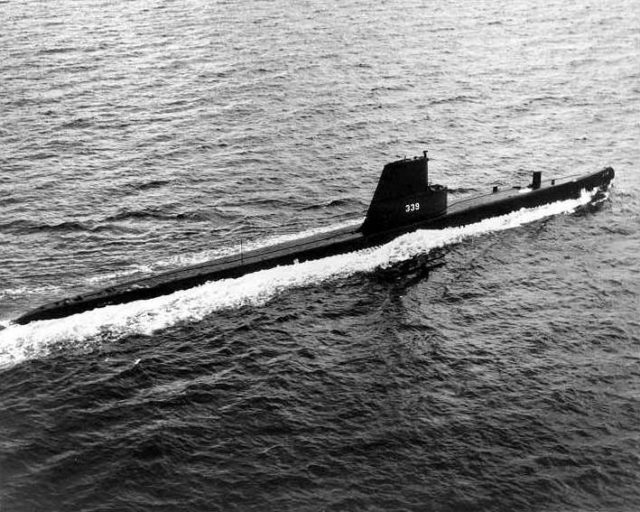The Argentinian Submarine ARA Santa Fe, which was crippled during the conflict and scuttled by the British. Wikipedia / Public Domain