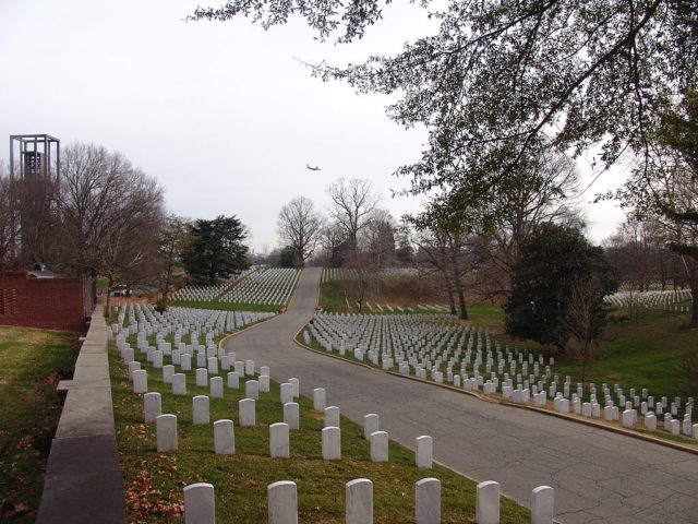 The Arlington National Cemetery is located right near Washington, D.C.