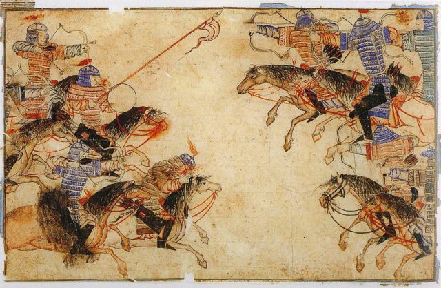 A typical Mongol battle, bows were a key aspect of Mongol battle.