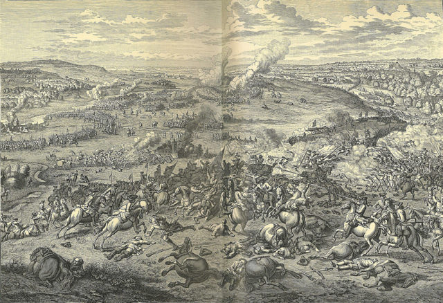 Engraving of the Battle of Blenheim.