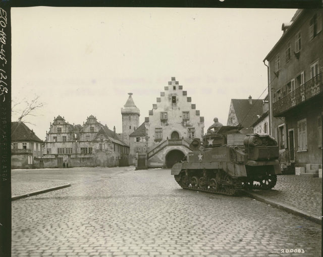 A light tank of the 12th Armored Division in Rouffach, 5 Feb. 1945