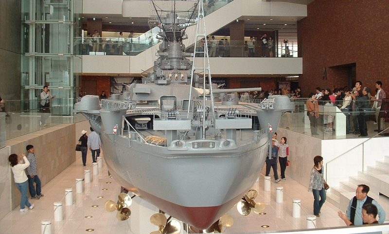 Battleship Yamato at the Kure Maritime Museum. <a href=https://commons.wikimedia.org/w/index.php?curid=781055>Photo Credit</a>
