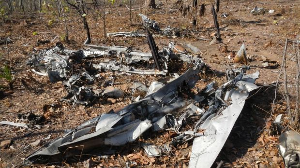 The wreck of the RAAF Spitfire discovered in Litchfield National Park, NT.  Photo: NT Department of Tourism and Culture