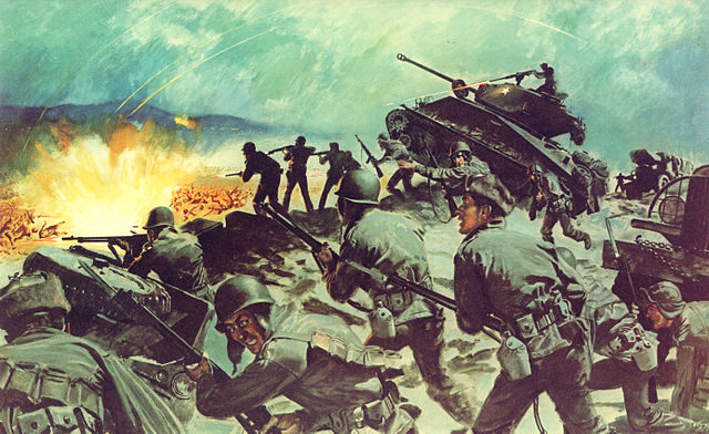U.S. Army poster illustrating the Battle of Chipyong-Ni. Public domain