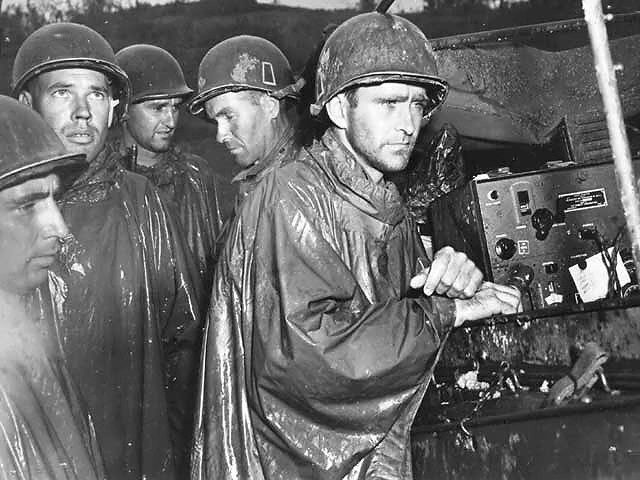 Members of the 77th Infantry Division on Okinawa.