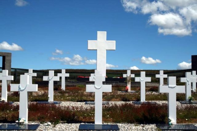 Cemetery north of Darwin where most Argentinian casualties of Goose Green are buried