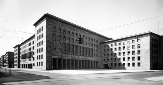 The Ministry of Aviation, December 1938, today houses the German Finance Ministry. Photo Credit 