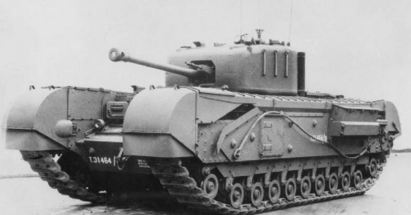 Infantry tank Mk IV Churchill VI. <a href=https://commons.wikimedia.org/wiki/File:Tanks_and_Afvs_of_the_British_Army_1939-45_KID1265.jpg>Photo Credit</a> 