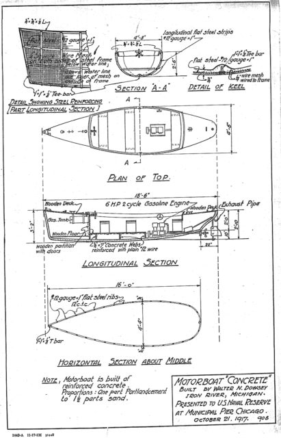 Design for a concrete boat