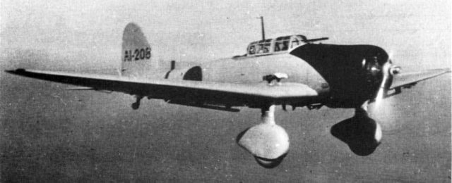 An Aichi D3A1 "Val dive bomber from the Akagi carrier