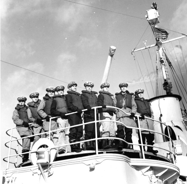 Officers of the Escanaba, Ensign Arrighi is on the far right. Image Source: USCG.mil/ public domain