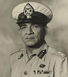 Portrait of Muhammad Naguib (1904-1984), the first President of Egypt (1953-1954), in military uniform.