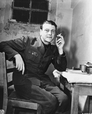 Waiting in a cell as a witness at the Nuremberg trials, 24 November 1945.