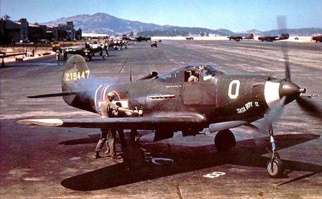 A Bell P-39Q-1-BE Airacobra at Hamilton Army Airfield in California in July 1943