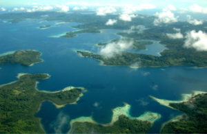 Aerial view of the Solomon Islands.