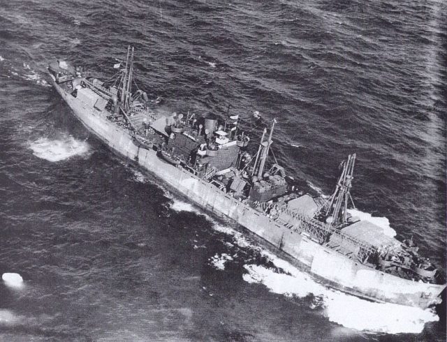 Liberty Ships, often used to transport German prisoners back to the U.S. for detainment in PoW camps.