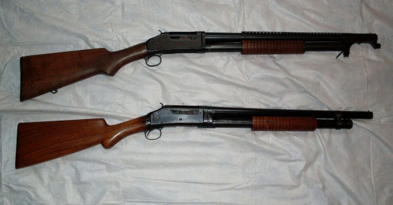 Model 1897 (trench grade) and the reproduced Norinco (riot grade)