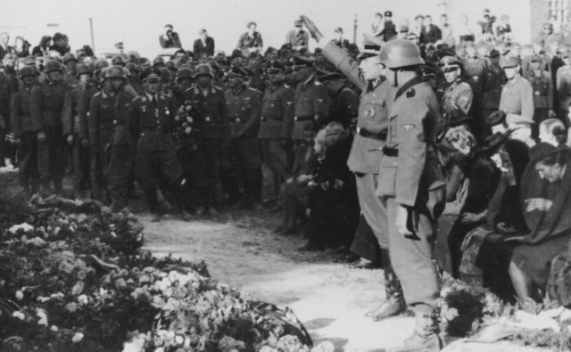 Germans buring their dead after the 9/13/44 USAAF mission to IG Farben Auschwitz. Photo Credit: US Holocaust Memorial Museum photo #34794