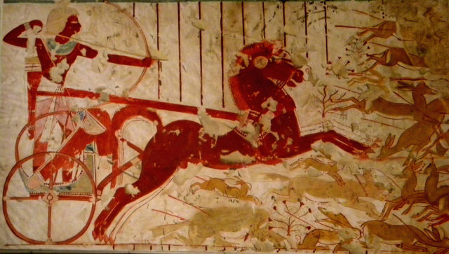 Hunting from a Chariot, Tomb of Userhat Artist Charles K. Wilkinson (18971986), Graphic Section, Egyptian Expedition of the Metropolitan Museum of Art. Photo Credit