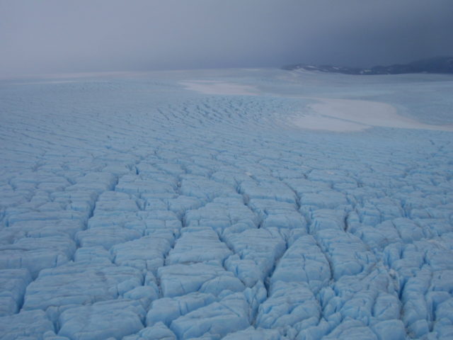 The ice and snow sheets of Greenland.