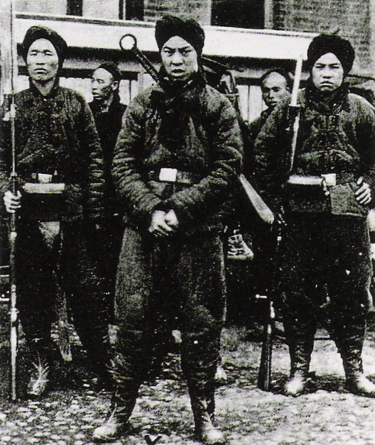 Boxer soldiers during the Boxer Rebellion, 1899-1901.