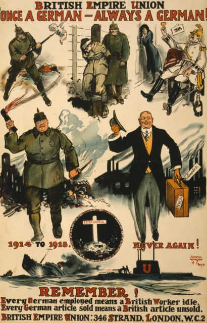 British recruitment poster which includes Cavell's grave Photo Credit